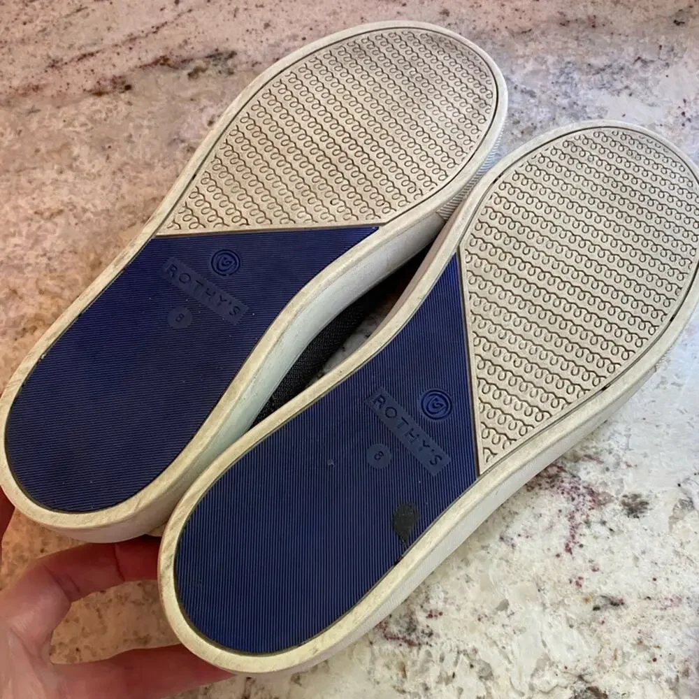 Rothys City Slip On Dark Gray Royal Blue sz 8